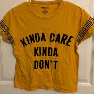 Yellow and black half Tshirt.